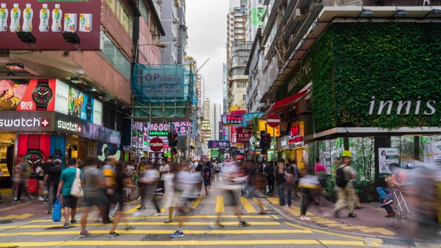 游客在香港孟角市场散步和购物视频素材