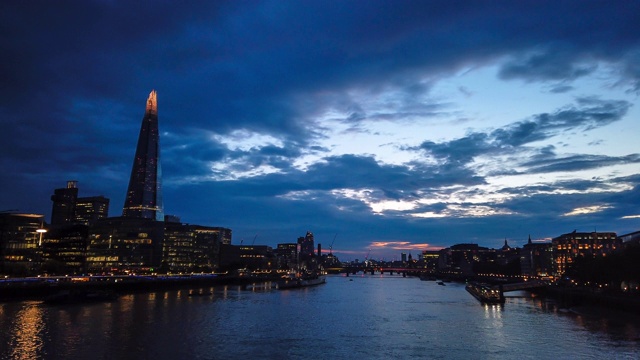 4k Hyperlapse of The Shard, City Hall In Southwark And River Thames，伦敦，英国视频素材