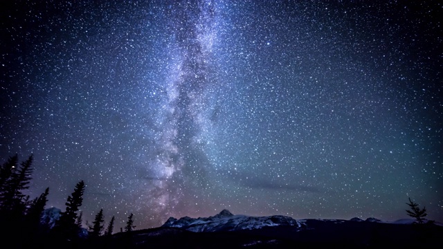 雪山上的夜星视频素材