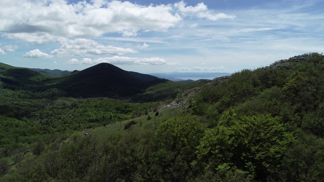 水平飞越青山视频素材