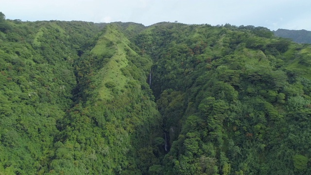 无人机拍摄的塔希提岛的青山。——延时视频素材