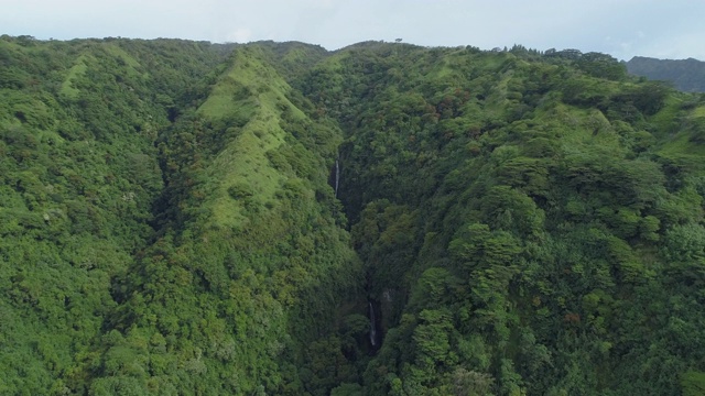 无人机拍摄的塔希提岛的青山。——延时视频素材