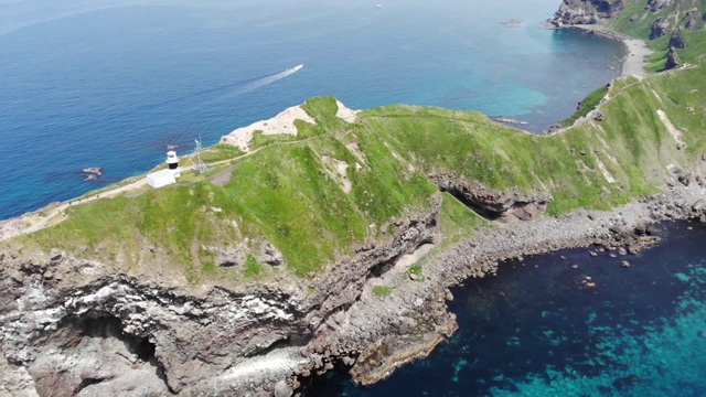 无人机鸟瞰图北海道龟井角视频下载