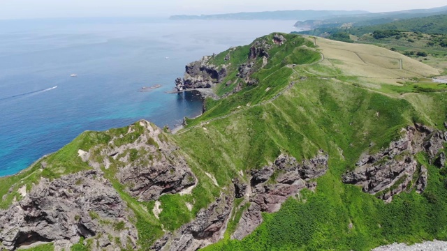 无人机鸟瞰图北海道龟井角视频下载