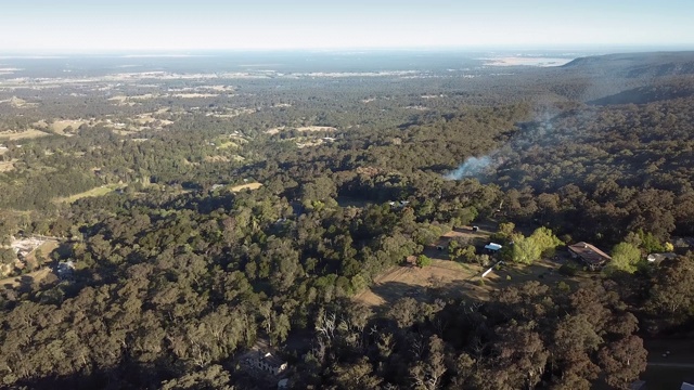 鸟瞰Kurrajong, Grose Vale和Bowen Mountain的村庄视频素材