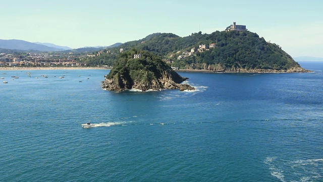 San Sebastián的地点和它的海湾。西班牙巴斯克地区。视频素材