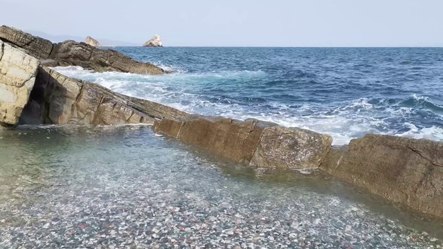 与波海景。大自然的美丽视频素材