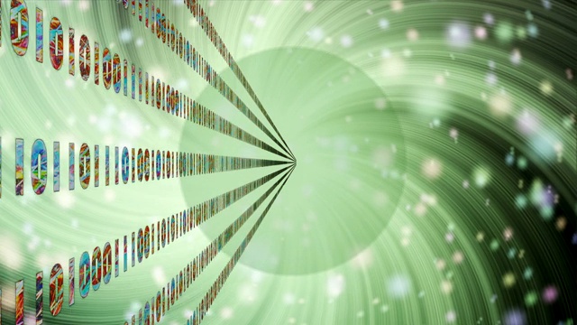 运行二进制数字的抽象动画。视频素材