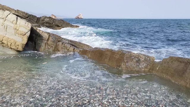 与波海景。大自然的美丽视频素材