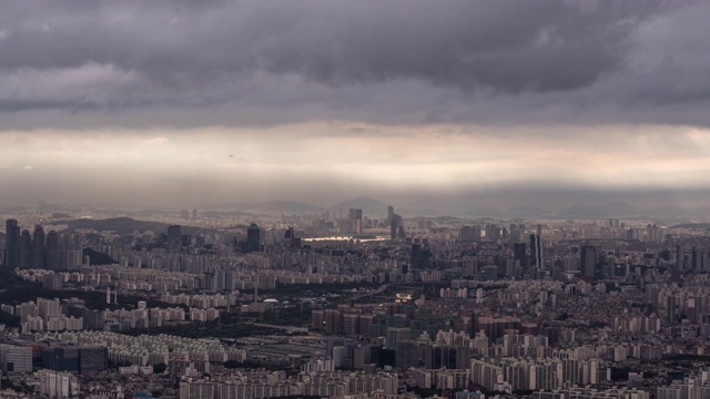 韩国首尔江南区Dogok-dong地区的城市景观视频素材