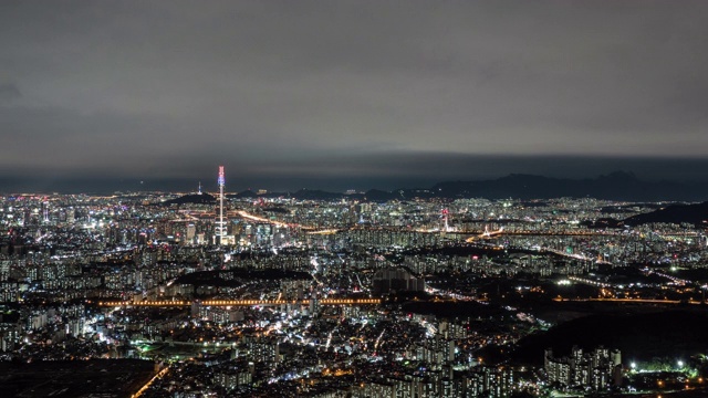 乐天世界大厦周围的城市景观(韩国最高的建筑)，松帕谷，韩国首尔视频素材