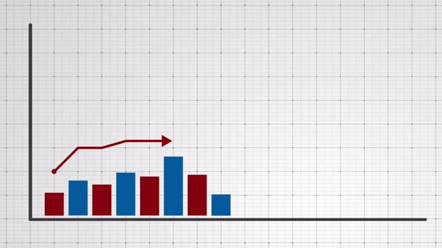 增长图表与箭头动画视频素材