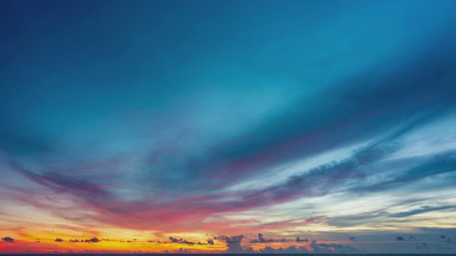 时间流逝的视频场景与移动的云在自然和旅行的概念背景多彩的日落视频素材