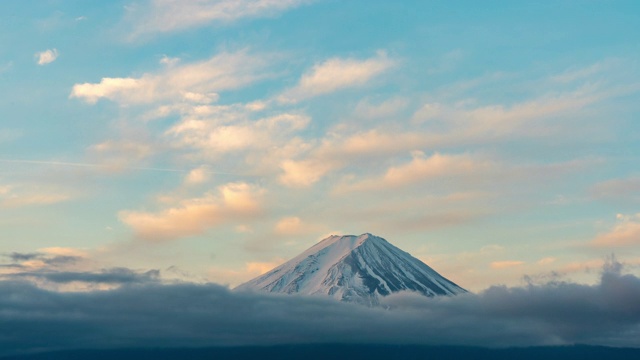 延时:航拍富士山日出川口湖黎明视频素材