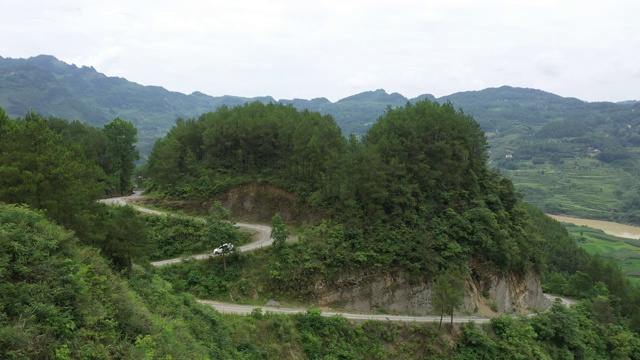 山路,山paht,车,自然视频素材