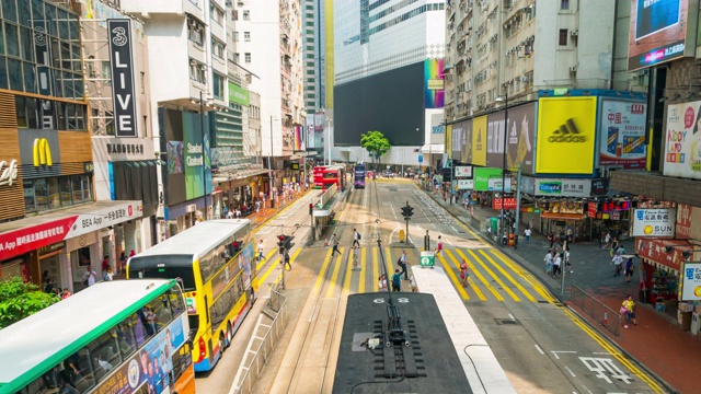 香港市区周边交通，中环及金钟高速公路交通及天际线大厦城市景观视频素材