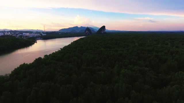 高角度观河视频素材