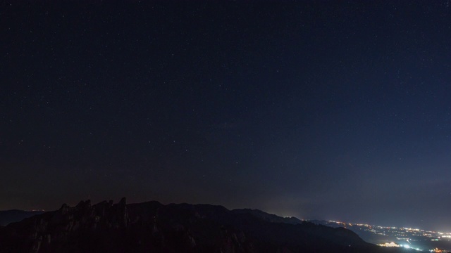 雪拉山的公尼奥山山脊上的夜空视频素材