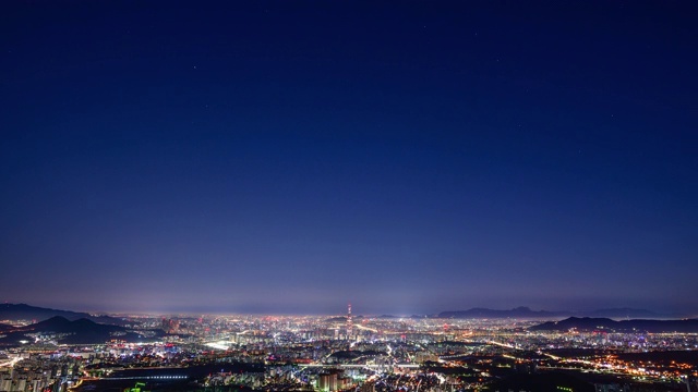 首尔江南区和松帕区夜空视频素材