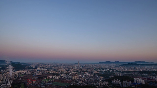 韩国首尔的江南区和松帕区从黎明到清晨的景色视频素材