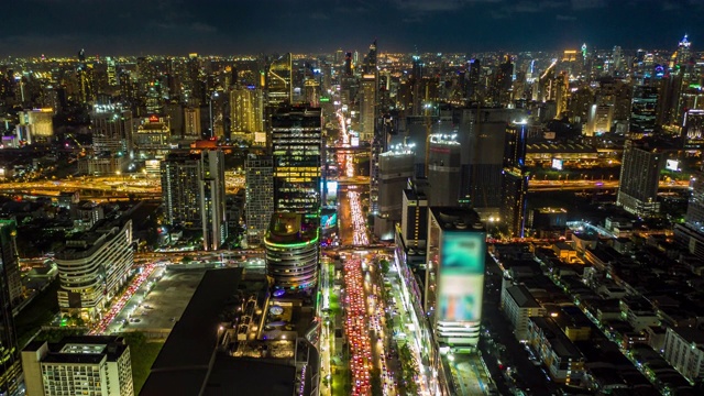 空中的超级城市夜景视频素材