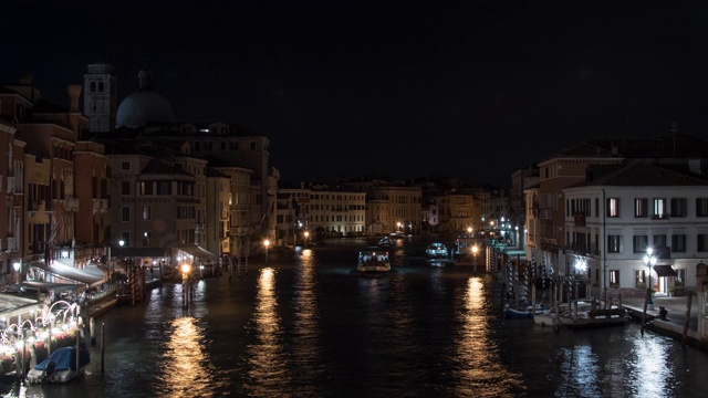 大运河夜间的时间流逝视频素材