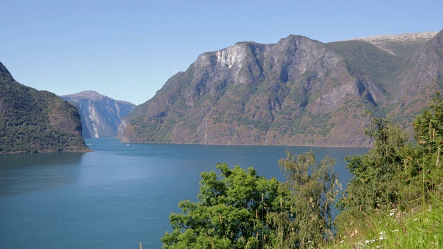 美丽的俯瞰奥兰峡湾，挪威。视频素材