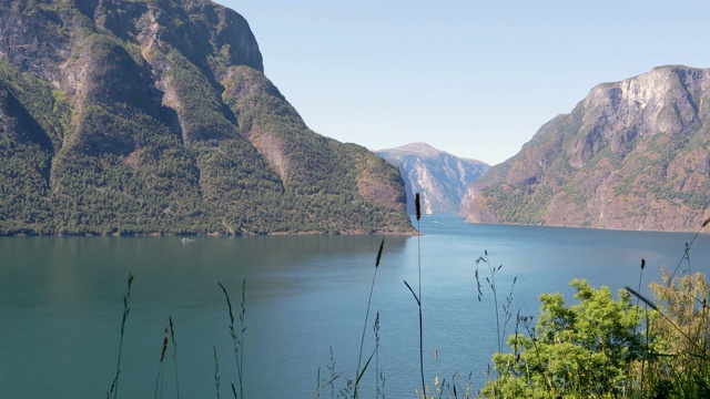 美丽的俯瞰奥兰峡湾，挪威。视频素材