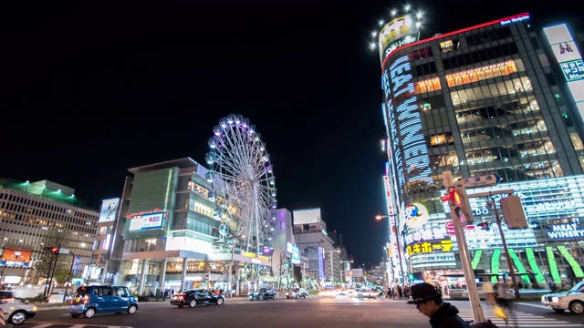 日本中部名古屋市中心城市景观的时间流逝视频素材