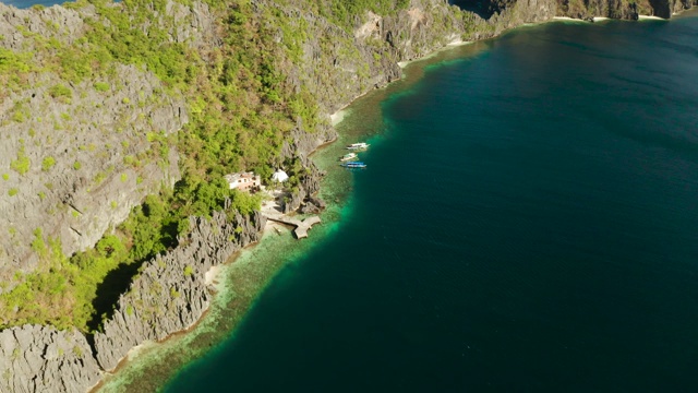 热带海水泻湖和海滩，菲律宾，厄尔尼诺视频素材