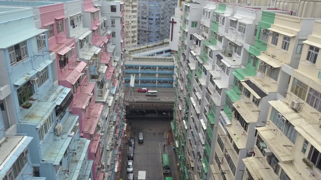 香港建筑物的抽象航拍视频素材