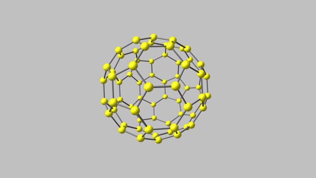 富勒烯C70分子孤立旋转视频素材