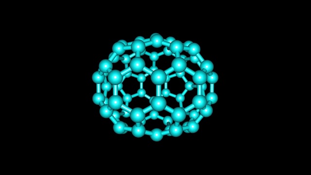 富勒烯C70分子孤立旋转视频素材