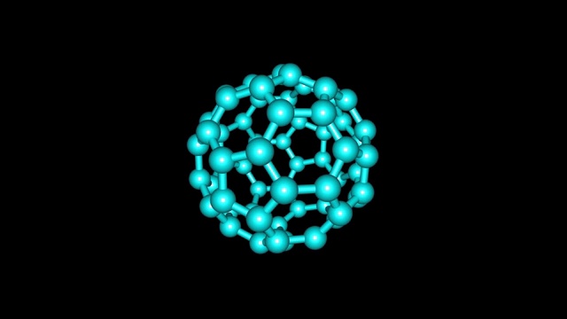 富勒烯C60分子孤立旋转视频素材