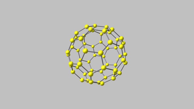 富勒烯C60分子孤立旋转视频素材