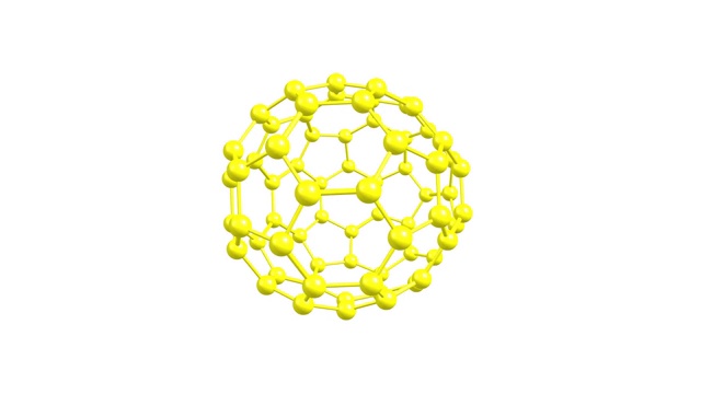 富勒烯C70分子孤立旋转视频素材