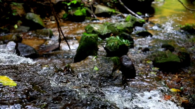 慢镜头，河水在河里流动视频素材