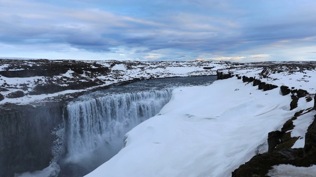 冰岛Vatnajokull国家公园的Dettifoss风景视频素材