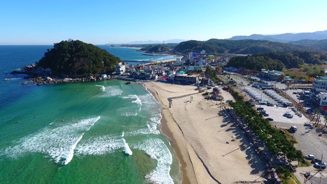 韩国江原道道阳阳郡柔道海滩视频素材