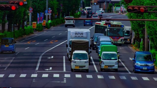 东京Oume大街市中心街道的一段时间，白天的长镜头视频素材