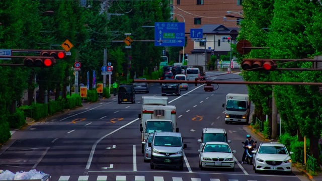 东京Oume大街市中心街道的一段时间，白天的长镜头视频素材