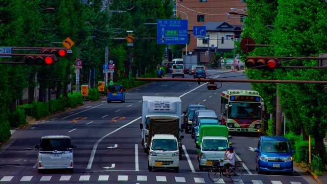 东京Oume大街市中心街道的一段时间，白天的长镜头视频素材