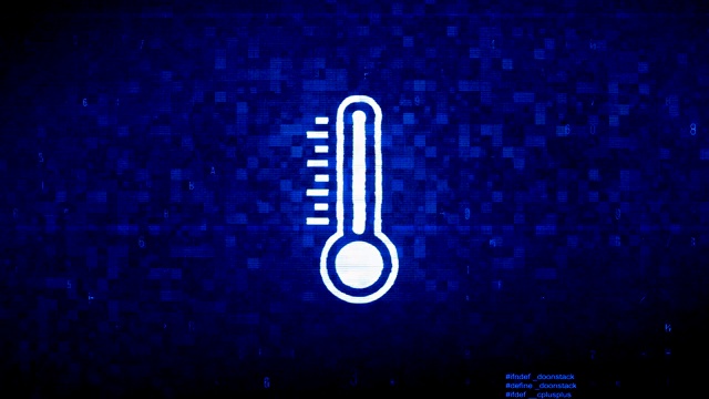 温度计药物Para汞符号数字像素噪声误差动画。视频素材