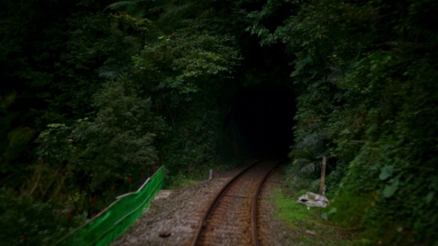 4K在丛林和山区的铁路列车。台湾乡村之旅视频素材