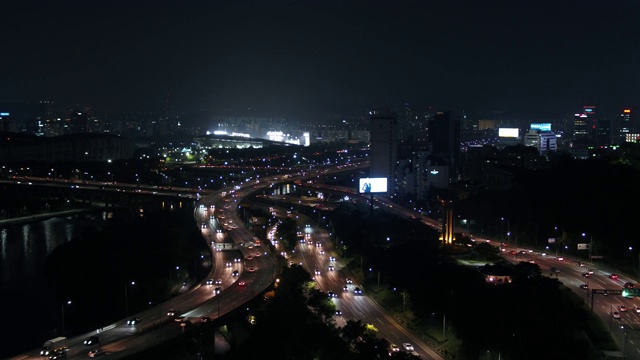 韩国首尔奥运高速公路交通视图视频素材