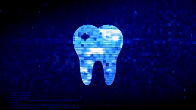 牙齿符号数字像素噪声错误动画。视频素材