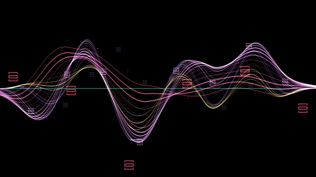 背景与抽象动画声音图形。视频素材