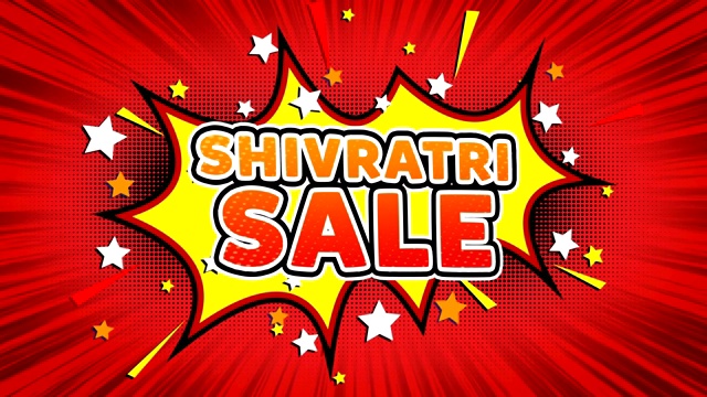 Shivratri Sale文本流行艺术风格的漫画表达。视频素材