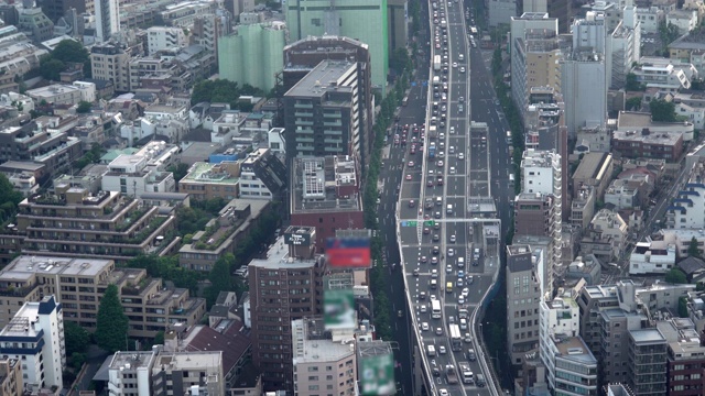 日本东京立交桥的鸟瞰图。视频素材