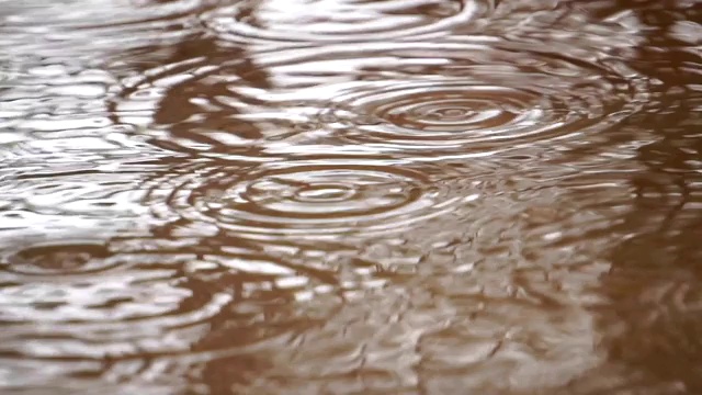 雨滴落在地上视频素材